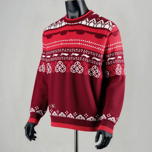 李宁2025冬季新款男子舒适潮流中国文化系列故宫联名套头编织衫