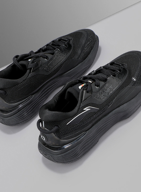 李宁跑步鞋男子2025秋冬款软弹底ARM潮流体测休闲鞋黑色运动鞋