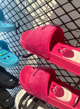 李宁拖鞋女2021夏季新款迪士尼玩具总动员联名草莓熊凉拖ABTR008