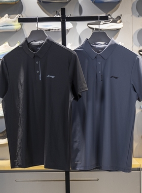 李宁POLO衫男子2025夏季健身系列宽松冰感舒适防晒短袖T恤APLV283