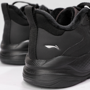 加绒保暖防滑休闲慢跑鞋 2024冬季 子AGLU249 FLEECE男款 李宁运动鞋