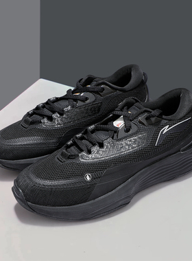 李宁休闲鞋男子2025秋冬款软弹底ARM潮流防滑跑步鞋黑色运动鞋