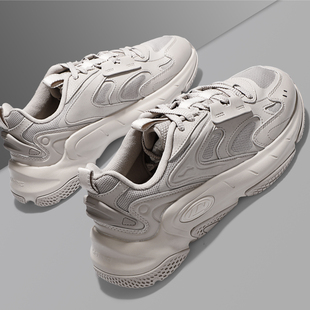 男鞋 运动鞋 2024冬季 软底低帮潮流老爹鞋 子AGCU169 新款 李宁休闲鞋