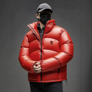 李宁2025冬新款男子反伍BADFIVE防泼水保暖舒适宽松鸭绒短羽绒服