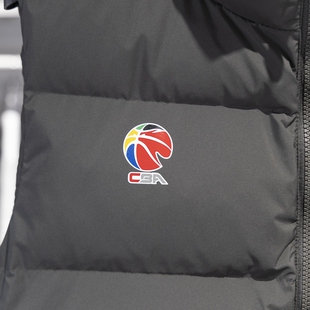 李宁棉服坎肩男款2024冬季新款篮球CBA系列运动羽绒服马甲AMMU029