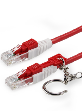 包尔星克 5类网线 C5E UTP锁扣跳线带锁网线 红色