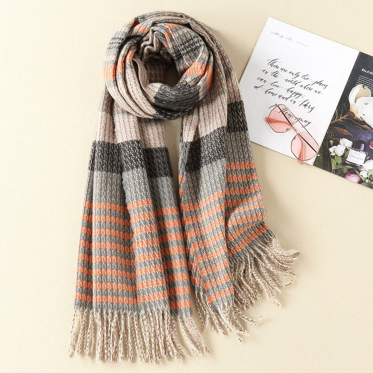 特价清仓不退不换 千鸟格围巾