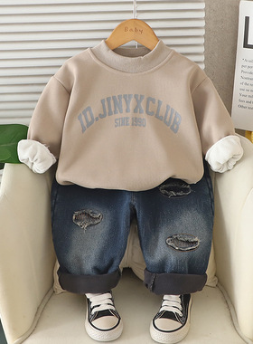 品牌三折特价撤柜0-4岁男童婴幼休闲加厚卫衣保暖两件套 YH255212