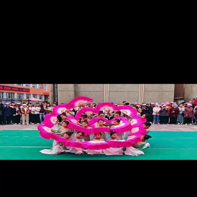 茉莉花舞蹈扇子成人双面跳舞扇儿童表演扇双面玫红学生渐变秧歌扇