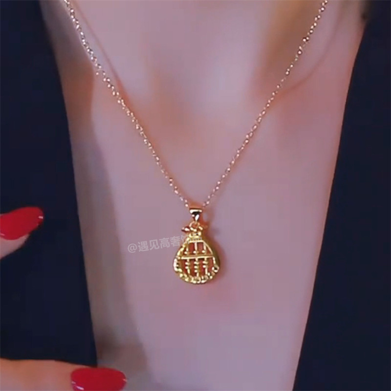 中国风招财如意算盘项链女
