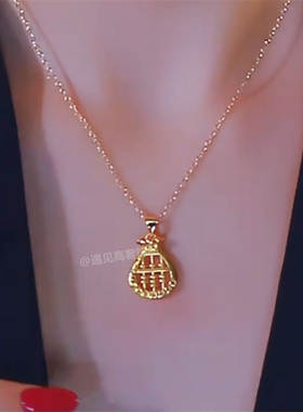 中国风招财如意算盘项链女