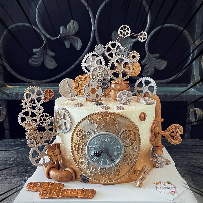 diy齿轮钟表巧克力硅胶模具汽车轮胎螺丝水龙头翻糖黏土蛋糕装饰