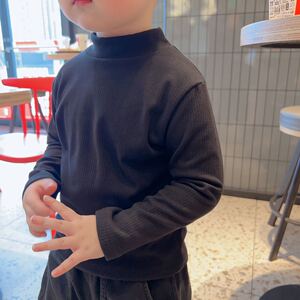 儿童半高领打底衫加厚羊绒男童女童中领大童秋冬2023新款洋气上衣