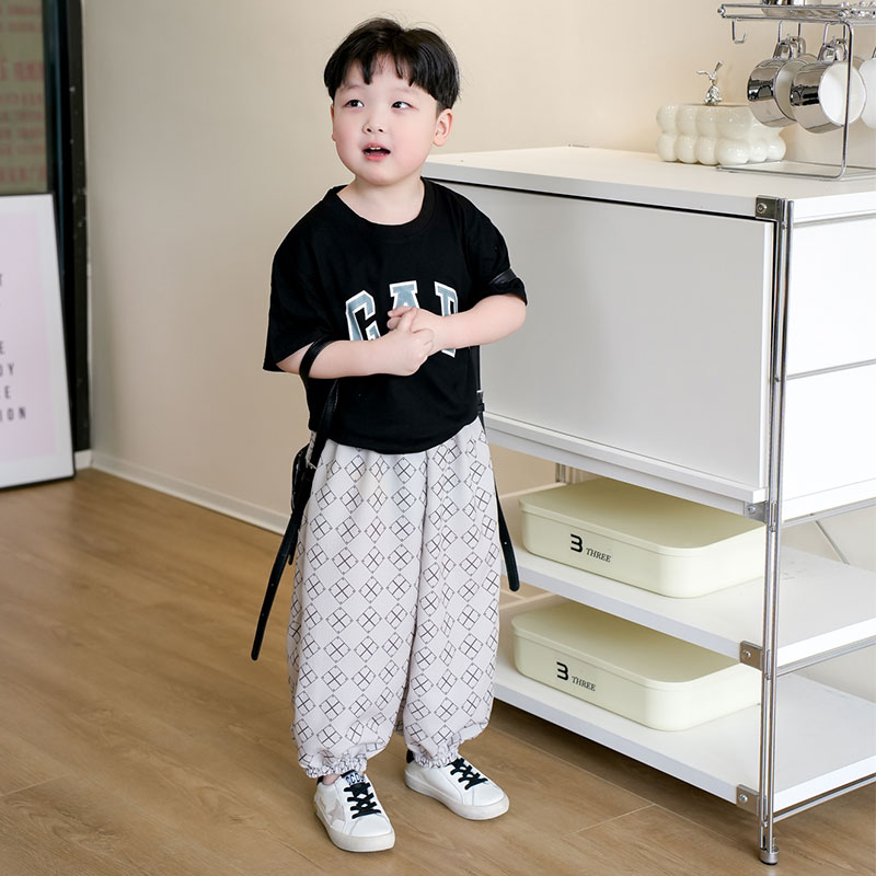 男童灯笼裤女童2025夏季薄款洋气儿童防蚊裤小孩宝宝宽松长裤子