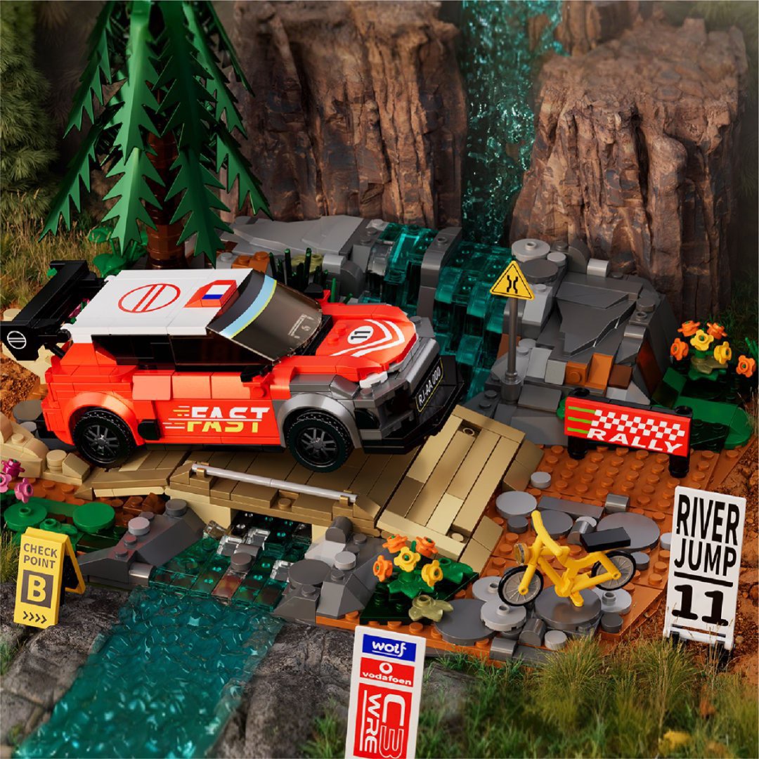 我是一块砖积木竞速赛车系列50102飞跃激流弯道狂飙拼装跑车模型