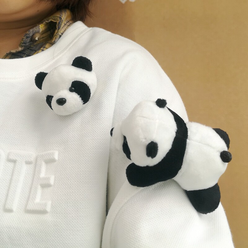 누워있는 팬더인형 팬더브로치 입체핀 귀여운 동물인형 가방 의류소품