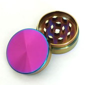 40mm3层炫彩色金属磨烟器斗客配件带收纳层研磨器herb grinder