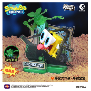 [新品现货]海绵宝宝旅途片刻盲盒立体桌面摆件亚克力场景潮流礼物