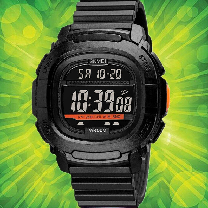 时刻美多功能户外迷彩青少年国产腕表男士大表盘夜光运动电子手表