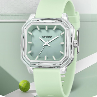 高颜值多巴胺小方表男款女款学生初高中简约专用考试静音走时手表