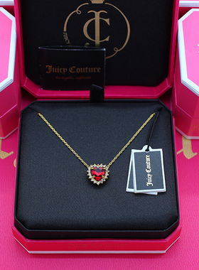 美国juicy饰品镶钻红色爱心项链