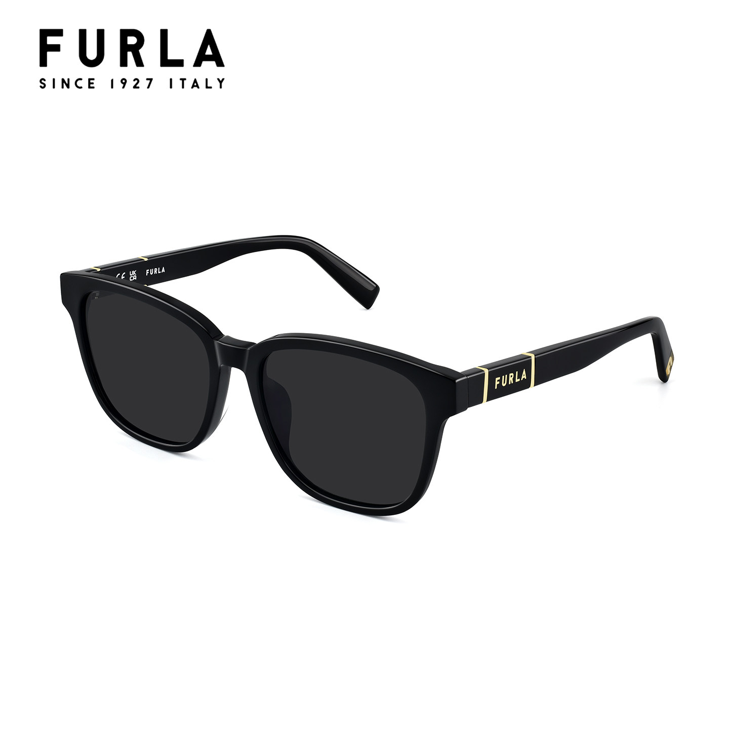 FURLA芙拉墨镜女经典黑色板材方框潮流太阳眼镜防紫外线镜SFUB86K