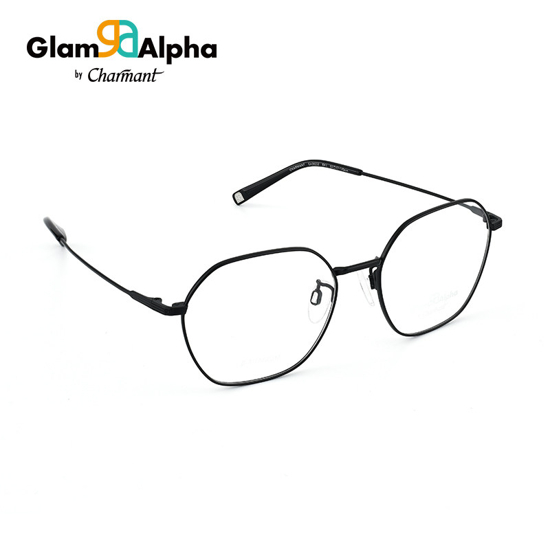 CHARMANT夏蒙纯钛近视眼镜框男休闲多边形镜架 配进口镜片GA38202