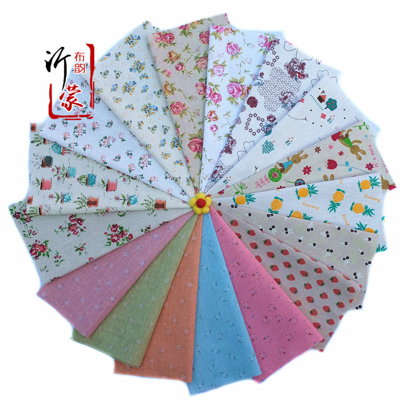 包邮 棉麻样布头布片 手工diy拼布料 粗布杂货风布零布碎布