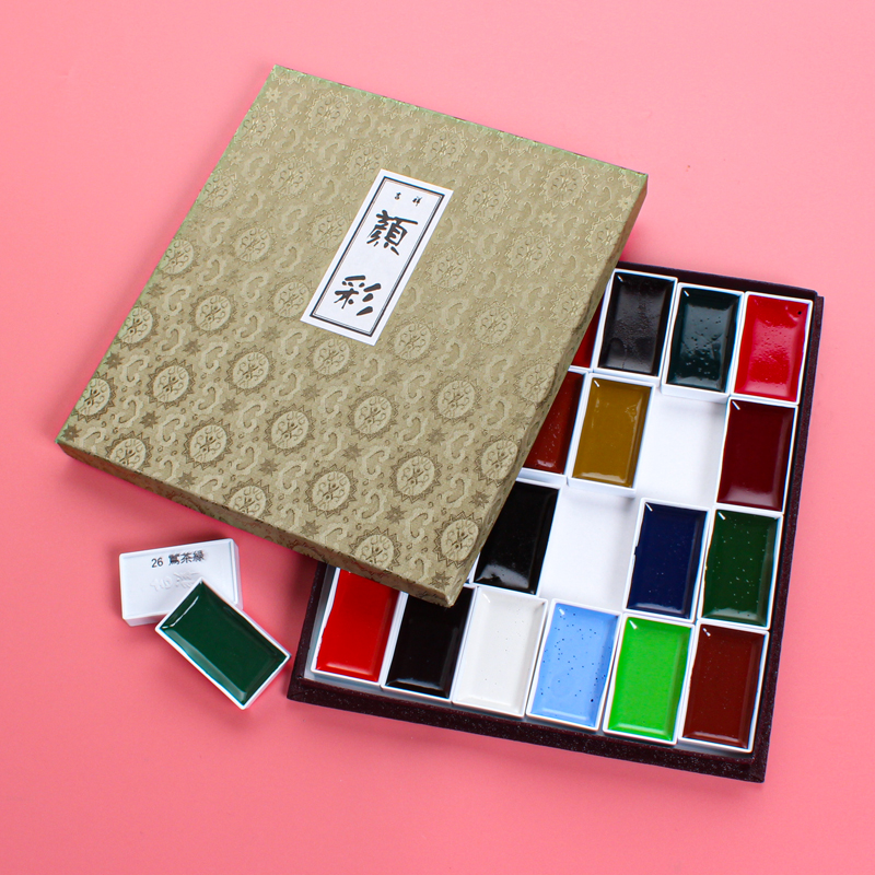 工笔画日本24色国画颜料吉祥