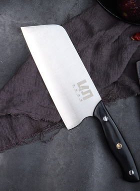 锻打9CR18mov夹钢家用小菜刀不锈钢切片刀切肉刀正品街头老梅薄刀