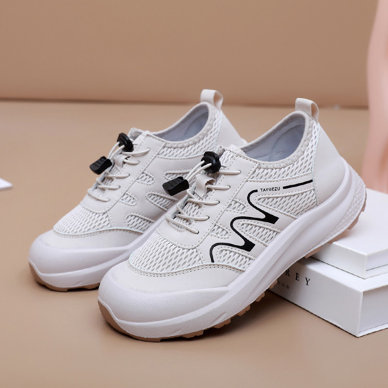 2026夏季新款老北京布鞋女厚底网面透气休闲鞋户外运动百搭慢跑鞋