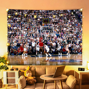 迈克尔乔丹背景布海报JORAN挂布学生宿舍上下铺装饰床帘加厚绒布