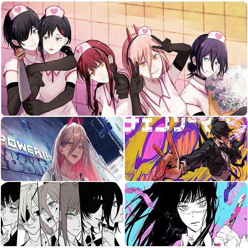 动漫电锯人鼠标垫超大号电竞游戏防滑键盘垫学生办公书桌面垫软垫