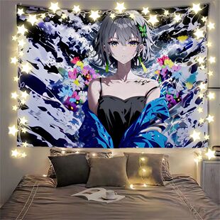 ins二次元少女美女海报墙挂布寝室宿舍房间氛围感装饰遮脏背景布