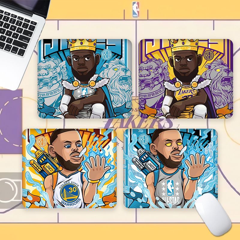 篮球球星库里詹姆斯欧文鼠标垫湖人勇士卡通男生学习游戏办公桌垫
