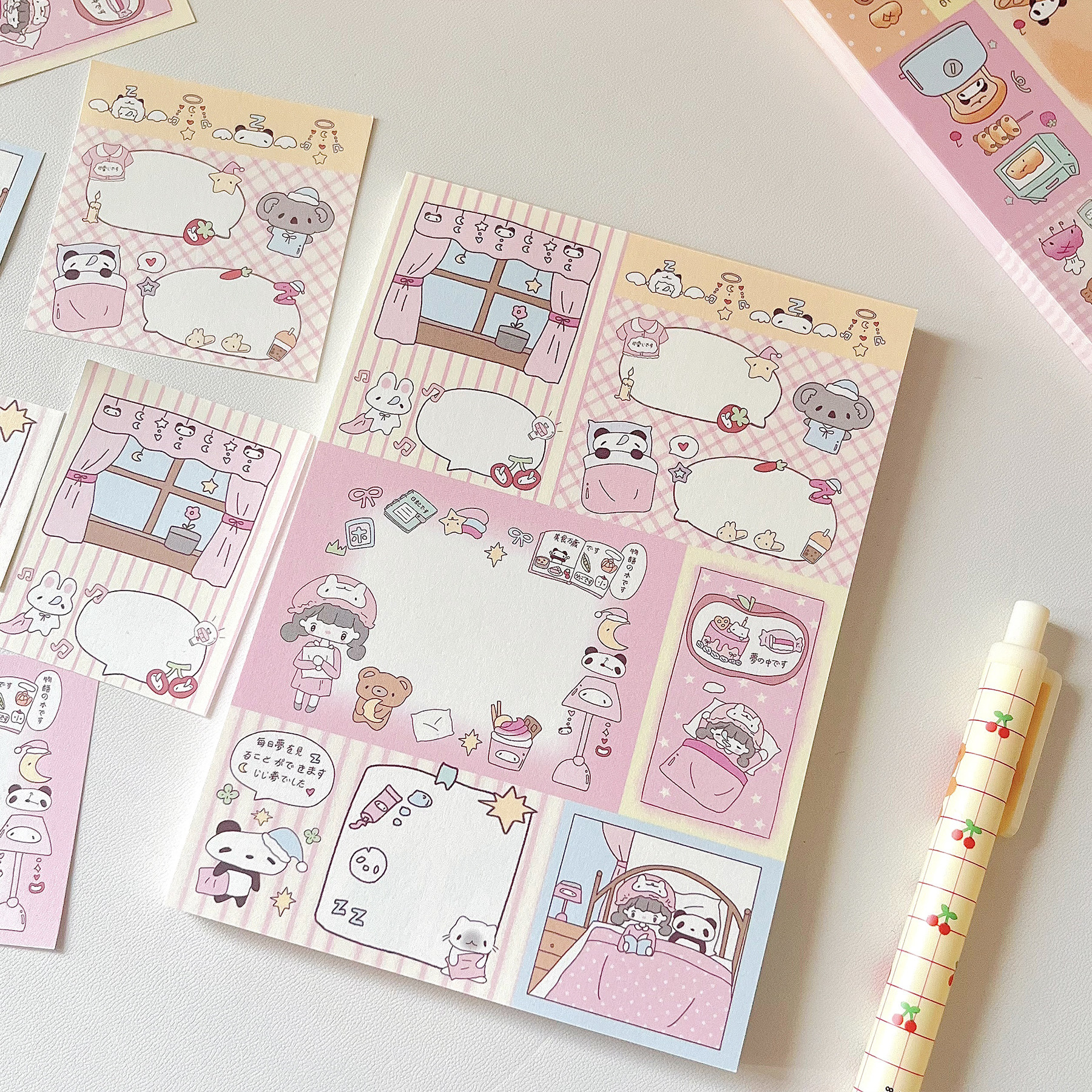 SANXIN 문화창의 노트 일러스트레이터 협력 좋은 수면 빵 낙서 시리즈 노트 소재 귀엽고 끈적이지 않음