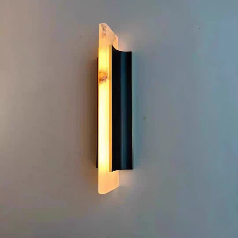 现代轻奢云石壁灯设计师客厅卧室酒店大堂售楼部门口过道装饰墙灯