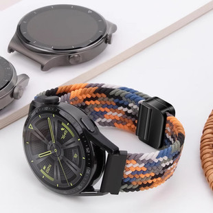 适用佳明Garmin Active6/5表带尼龙粉舒适跑步编织男女磁吸3腕带S