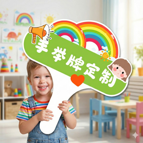 雪弗幼儿园KT板手举牌拍照定制