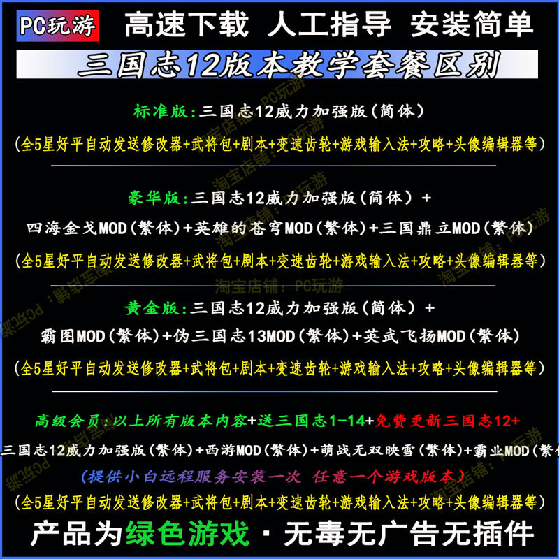三国志12威力加强版全9Mod英雄的苍穹四海金戈单机电脑游戏修改器