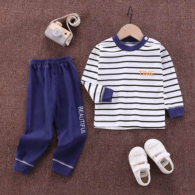 儿童秋衣纯棉秋季居家服男孩女孩