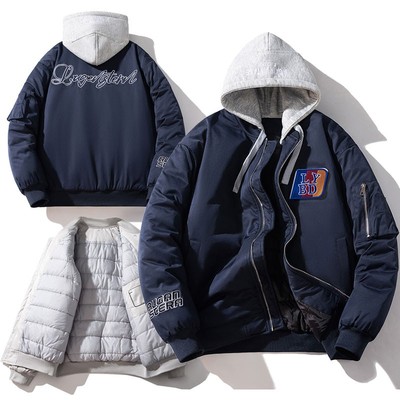 魔术贴刺绣棒球服棉服秋冬加厚