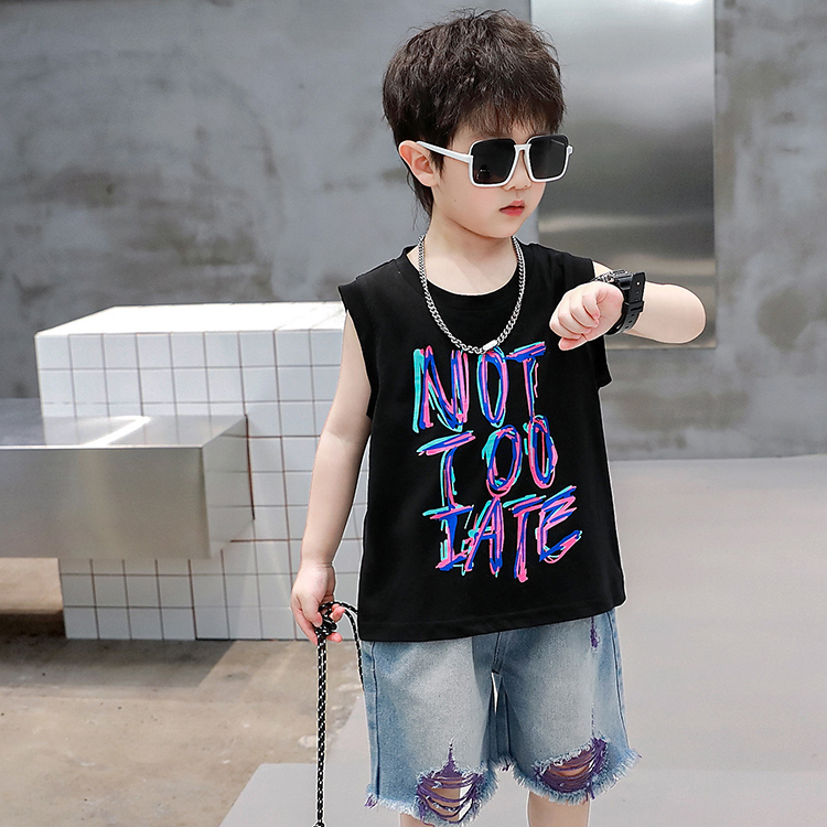 男童夏装无袖上衣2024新款痞帅儿童韩版背心运动男孩夏季清凉T恤,童装/婴儿装/亲子装,背心吊带,淘宝优惠券,粉丝福利购,淘宝优惠卷