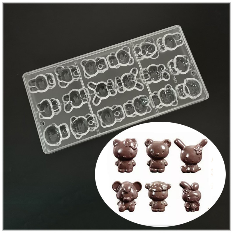 hello Kitty Chocolate Mold PC2042 Transparent Hard Plastic Three-dimensional Cartoon Figure Chocolate Baking