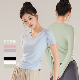 现代舞蹈课练功服上衣女新款 日常可穿训练芭蕾中国舞古典形体黑色