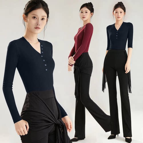 形体拉丁国标连体训练服装
