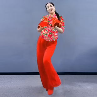 2026新款广场舞服装套装演出服上衣灯笼裤秧歌中老年民族风舞蹈服