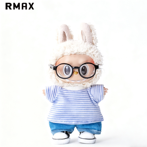RMAX娃衣适用17厘米labubu一二三代搪胶挂件变装娃衣条纹短袖套装