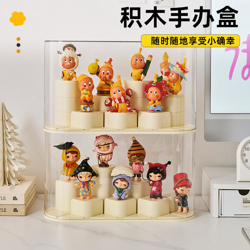 RMAX盲盒展示架收纳透明亚克力手办防尘展示柜积木泡泡玛特展示盒