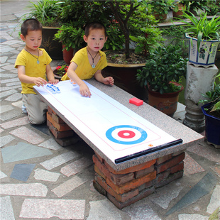 旱地迷你冰壶球拼接式板式桌上冰弧沙狐游戏桌游亲子活动儿童玩具